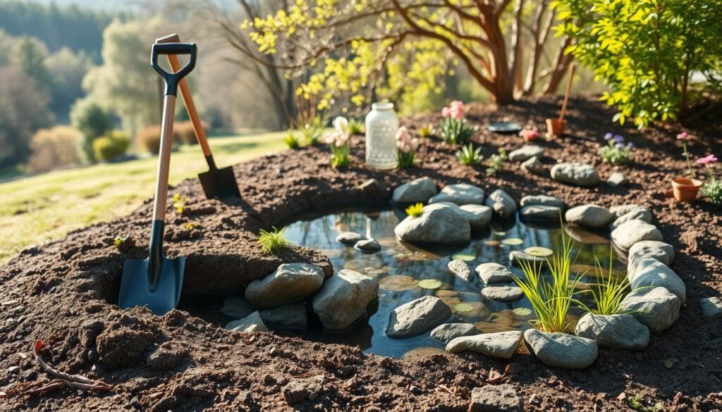 outdoor pond construction