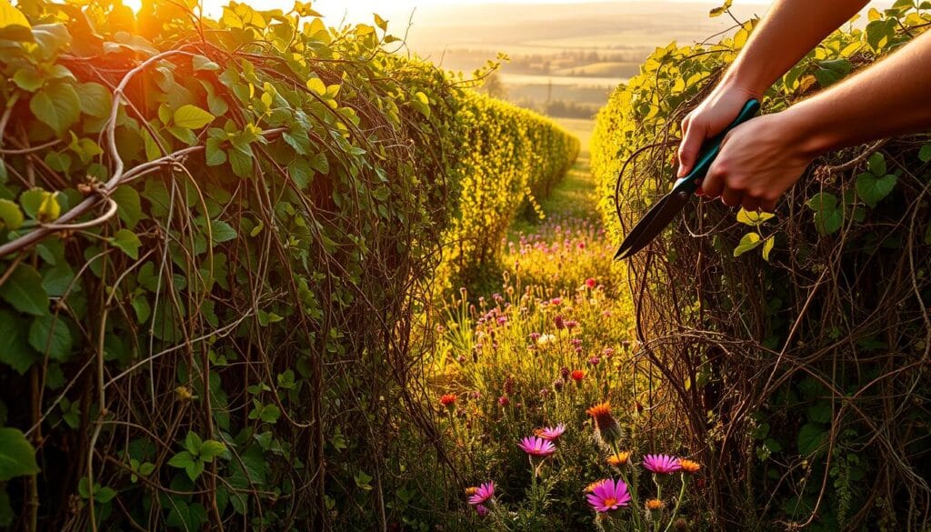 Hedgerow maintenance and invasive species control